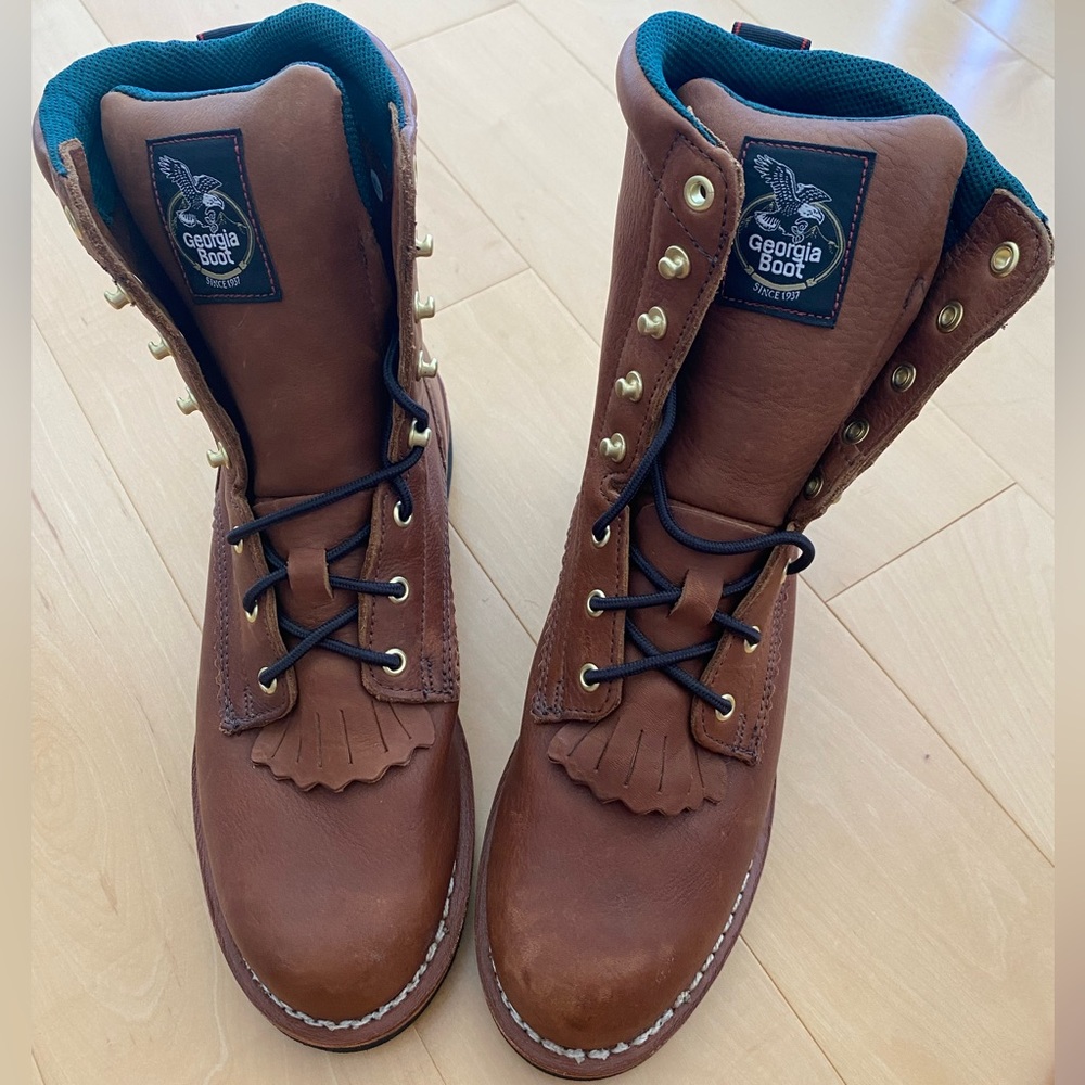 Georgia Boot Men's 8" Barracuda, Walnut-Lacer